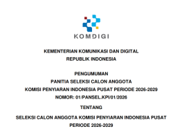 Komdigi Buka Pendaftaran Anggota KPI 2026–2029